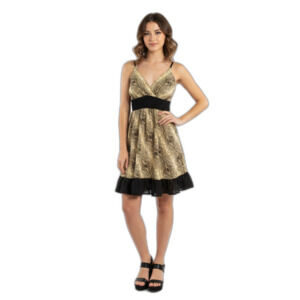 90's Vintage JGee Dress Women's Sz M Brown Beige Bohemian Cottagecore Retro